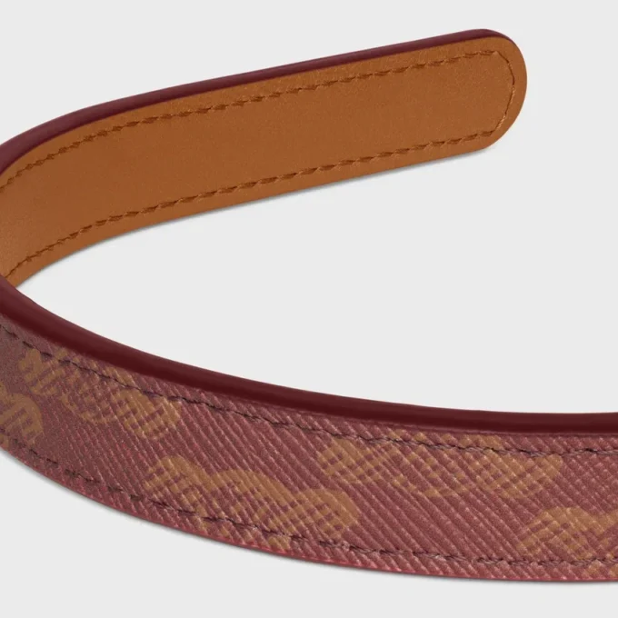 Celine Toile Triomphe Thin Headband in Lambskin and Toile Triomphe Celine Toile Triomphe Thin Headband in Lambskin and Toile Triomphe