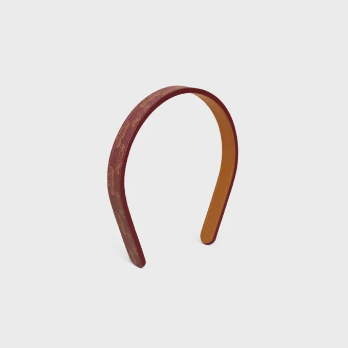 Celine Toile Triomphe Thin Headband in Lambskin and Toile Triomphe Celine Toile Triomphe Thin Headband in Lambskin and Toile Triomphe