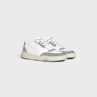 Celine Trainer Ct-09 Low Lace-Up Sneaker in Calfskin and Mesh