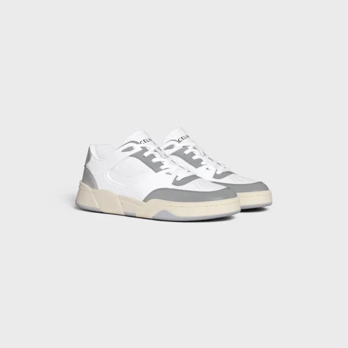 Celine Trainer Ct-09 Low Lace-Up Sneaker in Calfskin and Mesh
