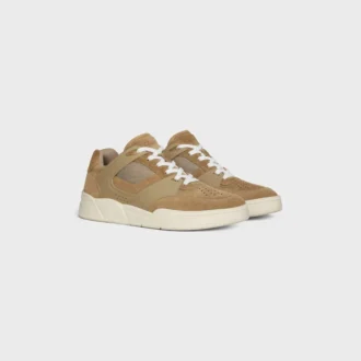 Celine Trainer Ct-09 Low Lace-Up Sneaker in Suede Calfskin and Mesh