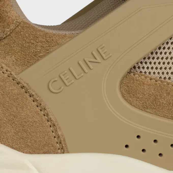Celine Trainer Ct-09 Low Lace-Up Sneaker in Suede Calfskin and Mesh Celine Trainer Ct-09 Low Lace-Up Sneaker in Suede Calfskin and Mesh
