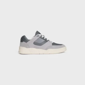 Celine Trainer Ct-09 Low Lace-Up Sneaker in Suede Calfskin, Calfskin and Mesh