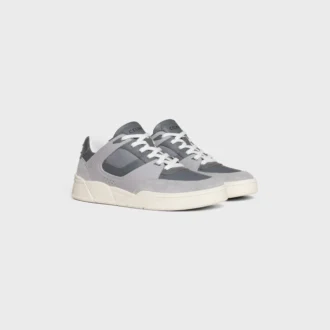 Celine Trainer Ct-09 Low Lace-Up Sneaker in Suede Calfskin, Calfskin and Mesh