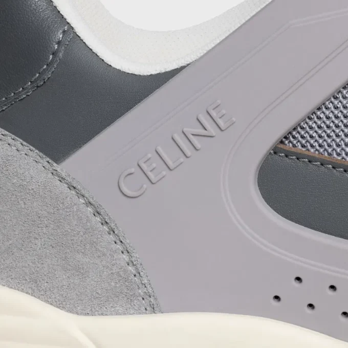 Celine Trainer Ct-09 Low Lace-Up Sneaker in Suede Calfskin, Calfskin and Mesh Celine Trainer Ct-09 Low Lace-Up Sneaker in Suede Calfskin, Calfskin and Mesh