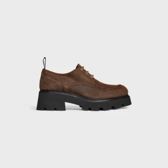 Celine Triomphe Derbies  in Waxed Suede Calfskin