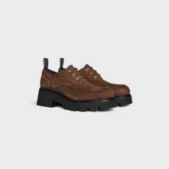 Celine Triomphe Derbies  in Waxed Suede Calfskin