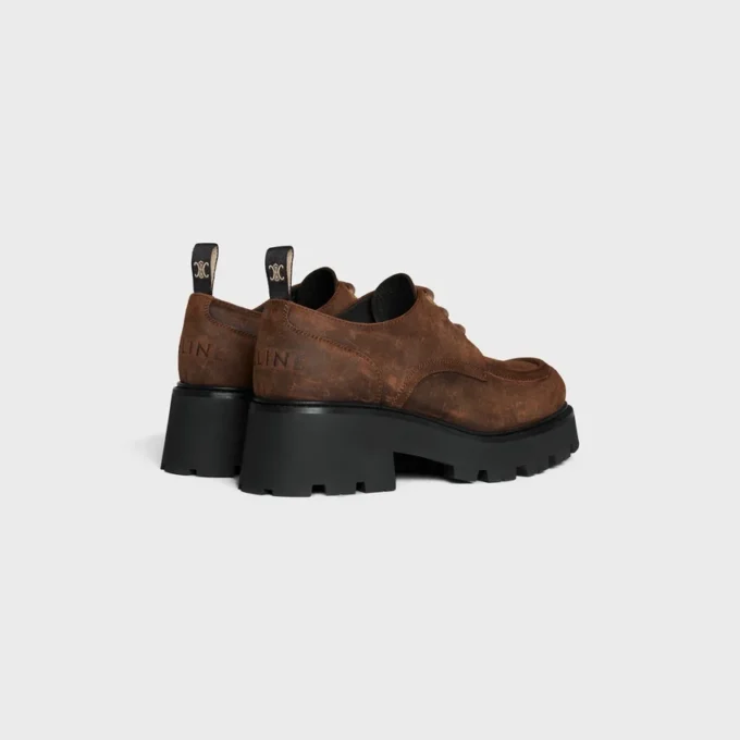 Celine Triomphe Derbies in Waxed Suede Calfskin Celine Triomphe Derbies in Waxed Suede Calfskin