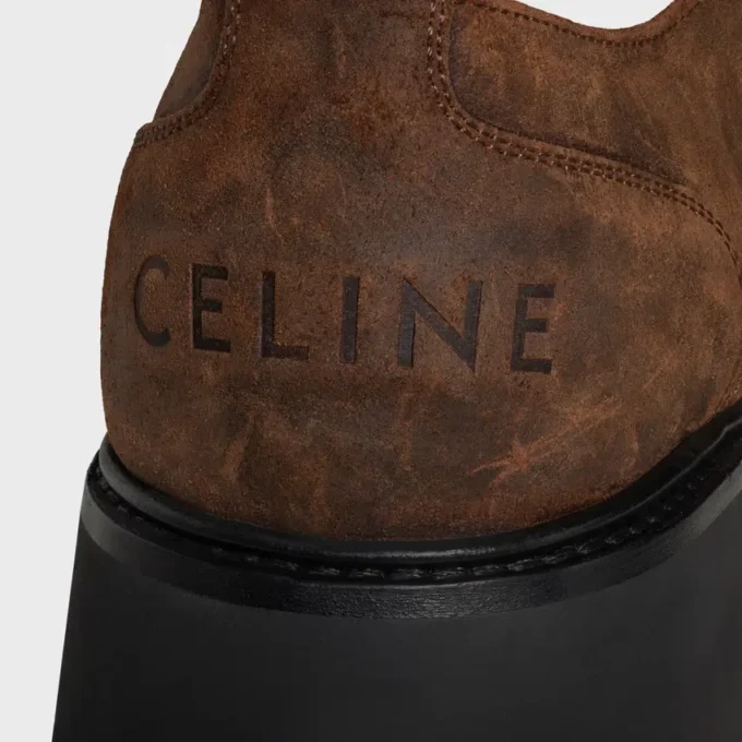 Celine Triomphe Derbies in Waxed Suede Calfskin Celine Triomphe Derbies in Waxed Suede Calfskin