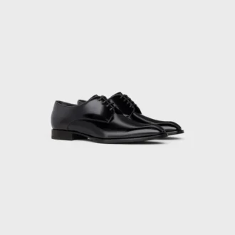 Celine Tuxedo Derby in Polished Bull