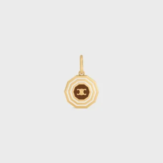 Charms Decagon Triomphe Medal in Enamel and Brass with Gold Finish