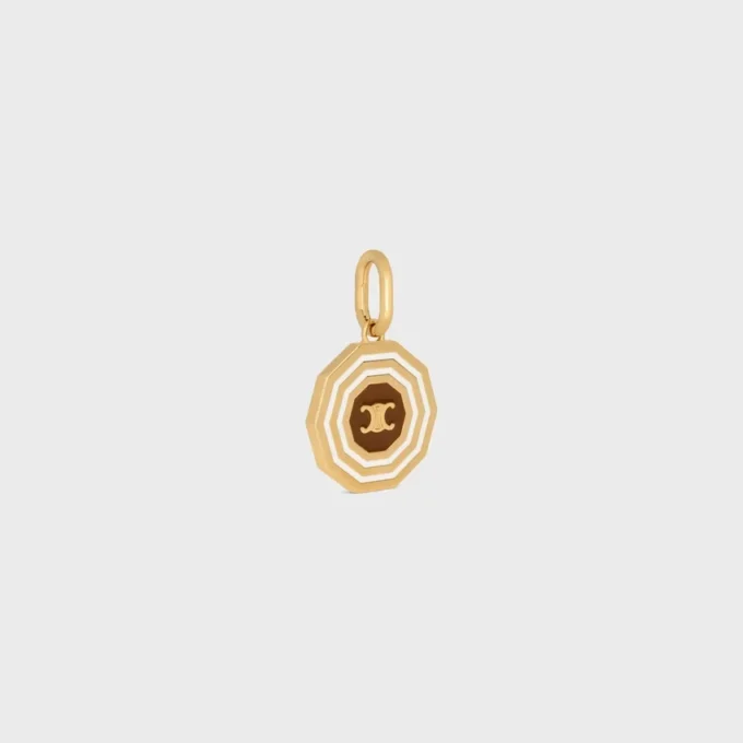 Charms Decagon Triomphe Medal in Enamel and Brass with Gold Finish Charms Decagon Triomphe Medal in Enamel and Brass with Gold Finish
