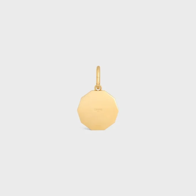 Charms Decagon Triomphe Medal in Enamel and Brass with Gold Finish Charms Decagon Triomphe Medal in Enamel and Brass with Gold Finish