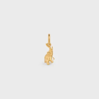 Charms Elephant on Pearl in Brass with Gold Finish and Resin Pearl