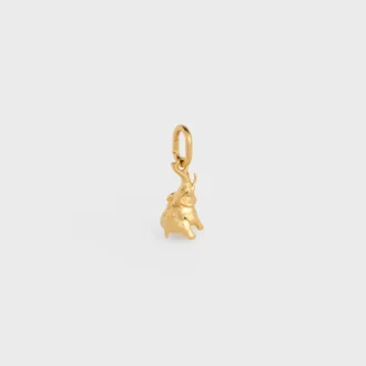 Charms Elephant on Pearl in Brass with Gold Finish and Resin Pearl