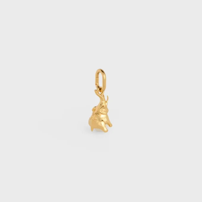 Charms Elephant on Pearl in Brass with Gold Finish and Resin Pearl Charms Elephant on Pearl in Brass with Gold Finish and Resin Pearl