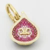 Charms Fig in Brass with Gold Finish, Enamel and Strass Charms Fig in Brass with Gold Finish, Enamel and Strass