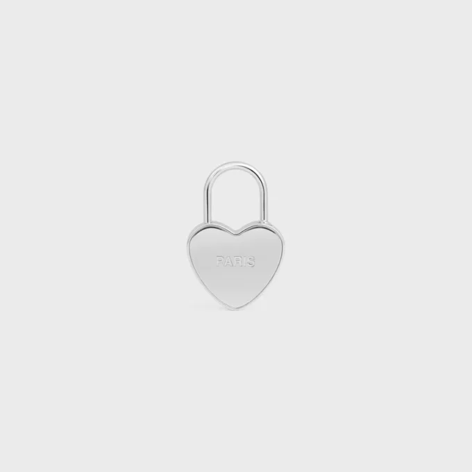 Charms Heart Padlock in Brass with Rhodium Finish Charms Heart Padlock in Brass with Rhodium Finish