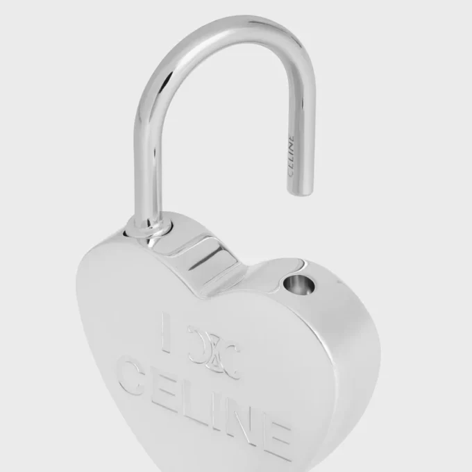 Charms Heart Padlock in Brass with Rhodium Finish Charms Heart Padlock in Brass with Rhodium Finish