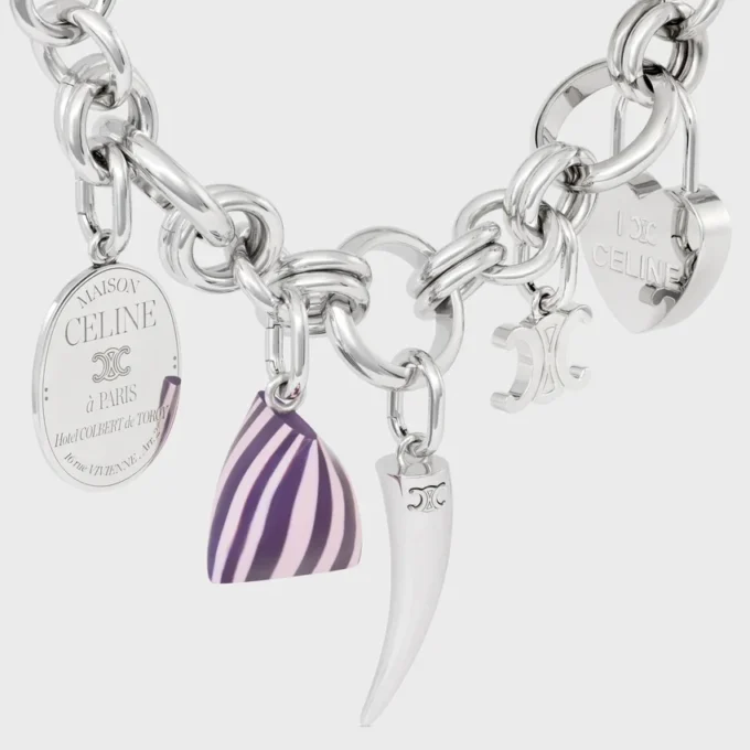 Charms Berlingot in Resin and Brass with Rhodium Finish Charms Berlingot in Resin and Brass with Rhodium Finish