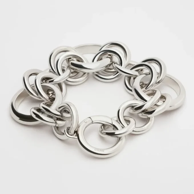 Charms Heritage Chunky Bracelet in Brass with Rhodium Finish Charms Heritage Chunky Bracelet in Brass with Rhodium Finish