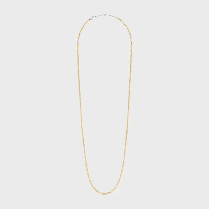 Charms Long Necklace in Brass with Gold and Rhodium Finsih Charms Long Necklace in Brass with Gold and Rhodium Finsih