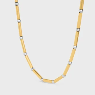 Charms Long Necklace in Brass with Gold and Rhodium Finsih Charms Long Necklace in Brass with Gold and Rhodium Finsih