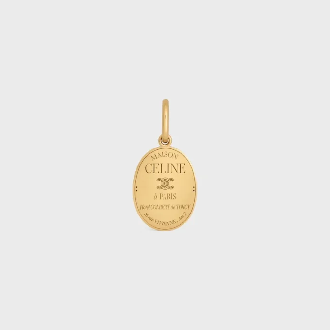 Charms Maison Celine Medal in Brass with Gold Finish Charms Maison Celine Medal in Brass with Gold Finish