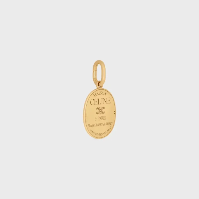 Charms Maison Celine Medal in Brass with Gold Finish Charms Maison Celine Medal in Brass with Gold Finish
