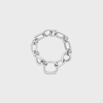 Charms Modern Thin Gourmette in Brass with Rhodium Finish Charms Modern Thin Gourmette in Brass with Rhodium Finish