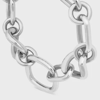Charms Modern Thin Gourmette in Brass with Rhodium Finish Charms Modern Thin Gourmette in Brass with Rhodium Finish