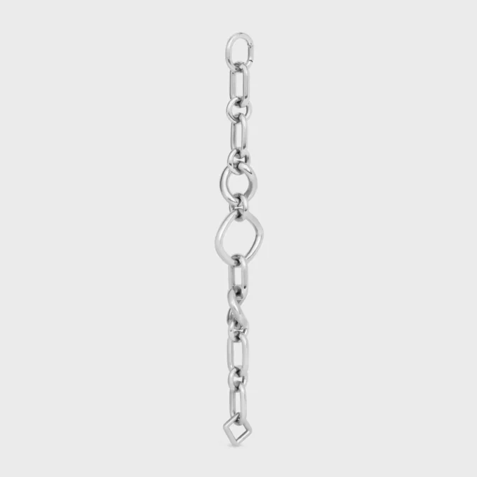 Charms Modern Thin Gourmette in Brass with Rhodium Finish Charms Modern Thin Gourmette in Brass with Rhodium Finish