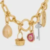 Charms Fig in Brass with Gold Finish, Enamel and Strass Charms Fig in Brass with Gold Finish, Enamel and Strass