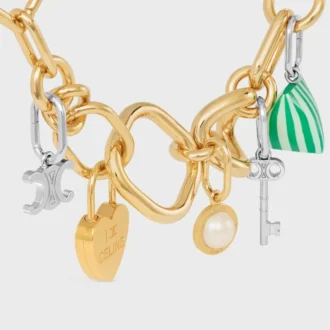 Charms Pearl in Resin Pearl and Brass with Gold Finish Charms Pearl in Resin Pearl and Brass with Gold Finish