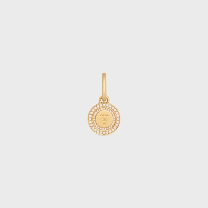 Charms Pearl Medal in Resin Pearls and Brass with Gold Finish Charms Pearl Medal in Resin Pearls and Brass with Gold Finish