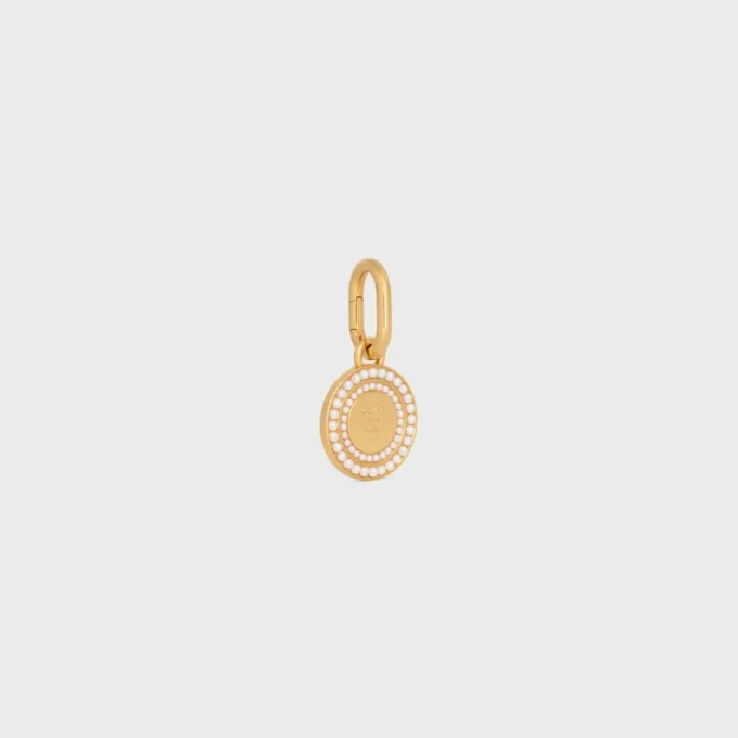 Charms Pearl Medal in Resin Pearls and Brass with Gold Finish Charms Pearl Medal in Resin Pearls and Brass with Gold Finish
