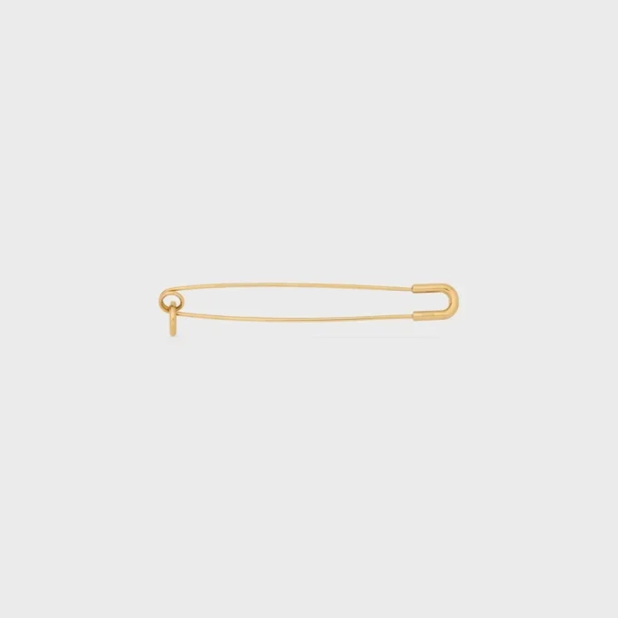 Charms Safety Pin Brooch in Brass with Gold Finish Charms Safety Pin Brooch in Brass with Gold Finish