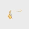Charms Safety Pin Brooch in Brass with Gold Finish Charms Safety Pin Brooch in Brass with Gold Finish
