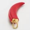 Charms Small Horn in Resin, Leather and Brass with Gold Finish Charms Small Horn in Resin, Leather and Brass with Gold Finish