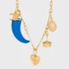 Charms Small Horn in Resin, Leather and Brass with Gold Finish Charms Small Horn in Resin, Leather and Brass with Gold Finish