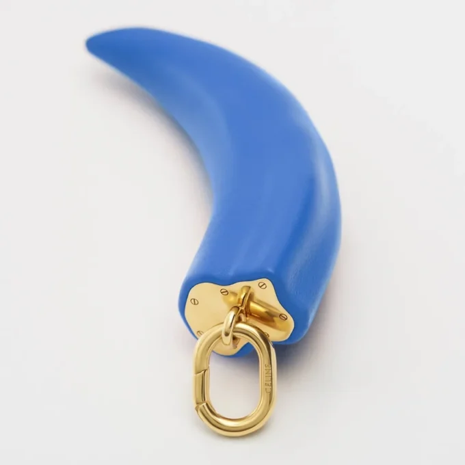 Charms Small Horn in Resin, Leather and Brass with Gold Finish Charms Small Horn in Resin, Leather and Brass with Gold Finish