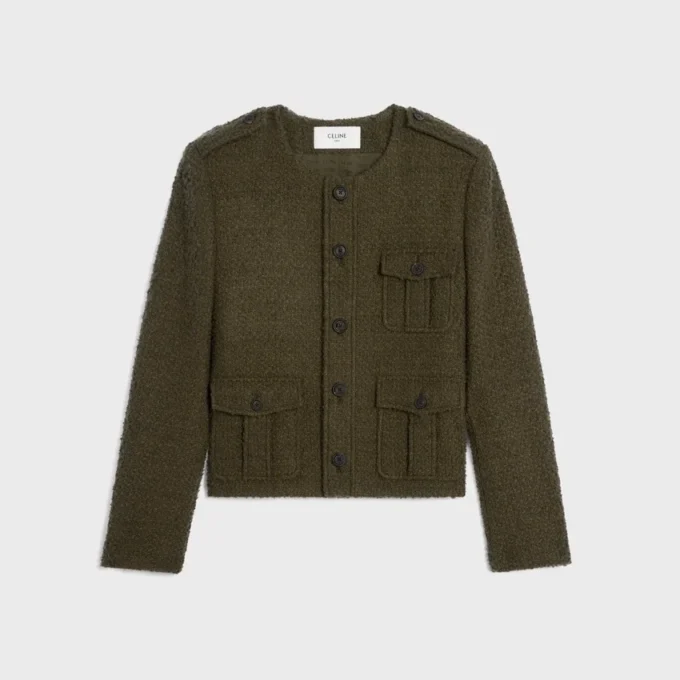 Chasseur Jacket in Cashmere Bouclette Natte Chasseur Jacket in Cashmere Bouclette Natte