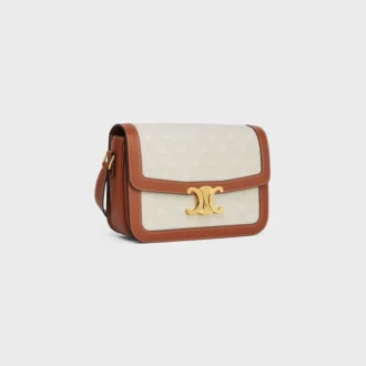 Classique Triomphe Bag in Textile with Triomphe All-Over and Calfskin