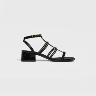 CléMence Heeled Sandal in Glossy Calfskin