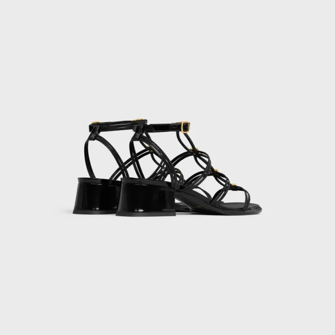 CléMence Heeled Sandal in Glossy Calfskin CléMence Heeled Sandal in Glossy Calfskin