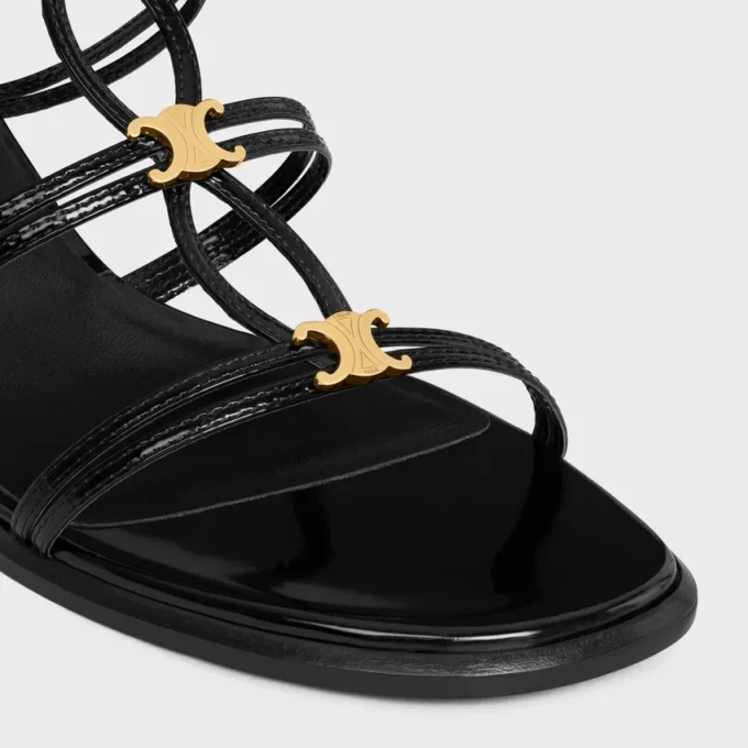 CléMence Heeled Sandal in Glossy Calfskin CléMence Heeled Sandal in Glossy Calfskin