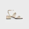 CléMence Heeled Sandal in Laminated Lambskin CléMence Heeled Sandal in Laminated Lambskin