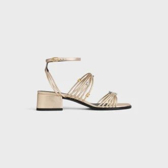CléMence Heeled Sandal in Laminated Lambskin