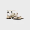 CléMence Heeled Sandal in Laminated Lambskin CléMence Heeled Sandal in Laminated Lambskin