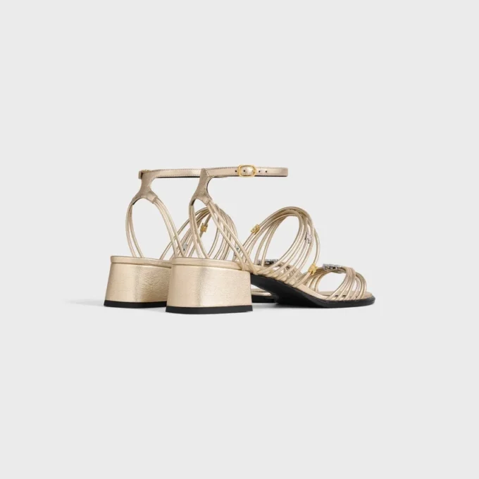 CléMence Heeled Sandal in Laminated Lambskin CléMence Heeled Sandal in Laminated Lambskin